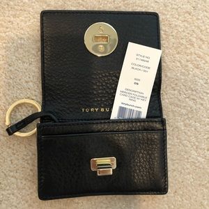 Tory Burch Mercer foldable card case with keychain